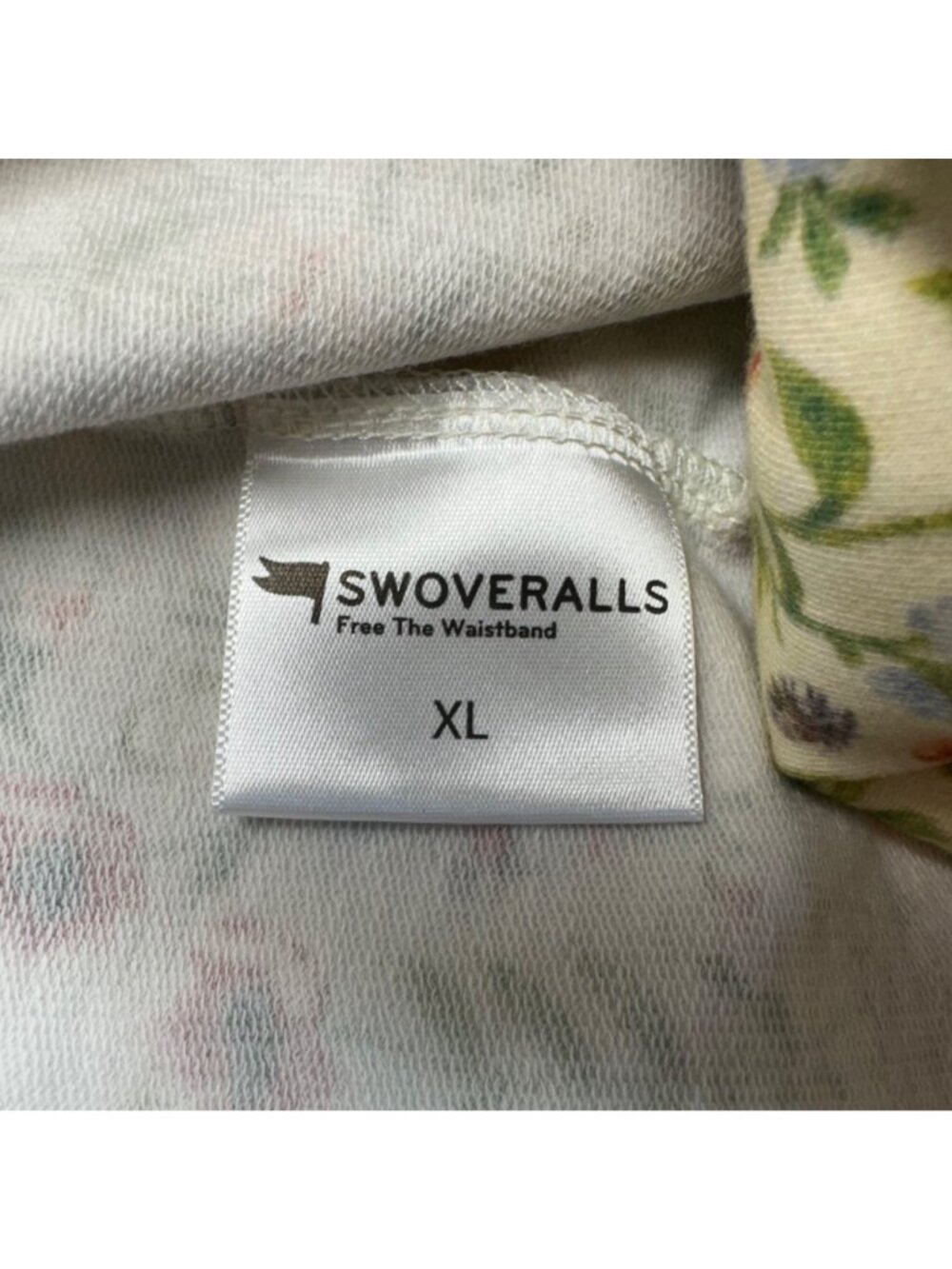 Swoveralls Floral Garden Print Sweatpant Overalls Size XL Comfycore Pockets - Picture 4 of 12